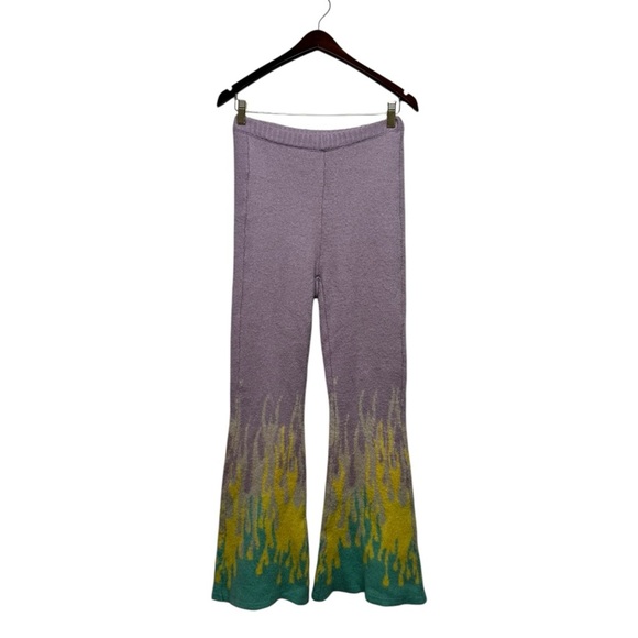 THE RAGGED PRIEST Knit Flame Flare Pants Multi S - Picture 3 of 10